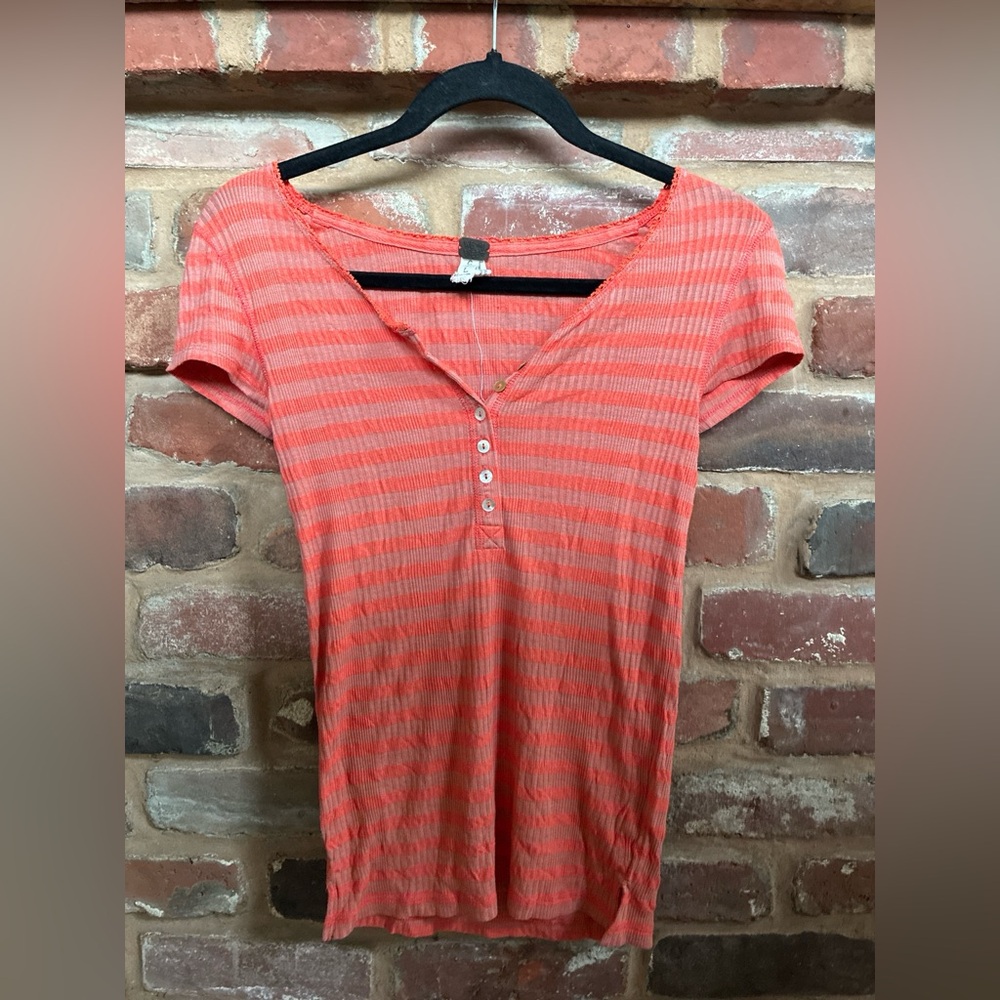 We the Free striped button-up top shirt